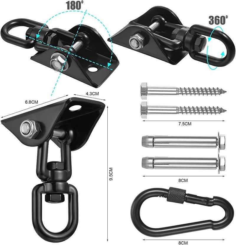 YOSE Hammock Hanging kit,360°Rotating 1200 lb Capacity Heavy Duty,Hanger & Swing Hook Snap for Concrete Wood,Hammock,Veranda Seat,Chair,Swing Sets,Yoga and Gym（Without Chain ） - Image 2